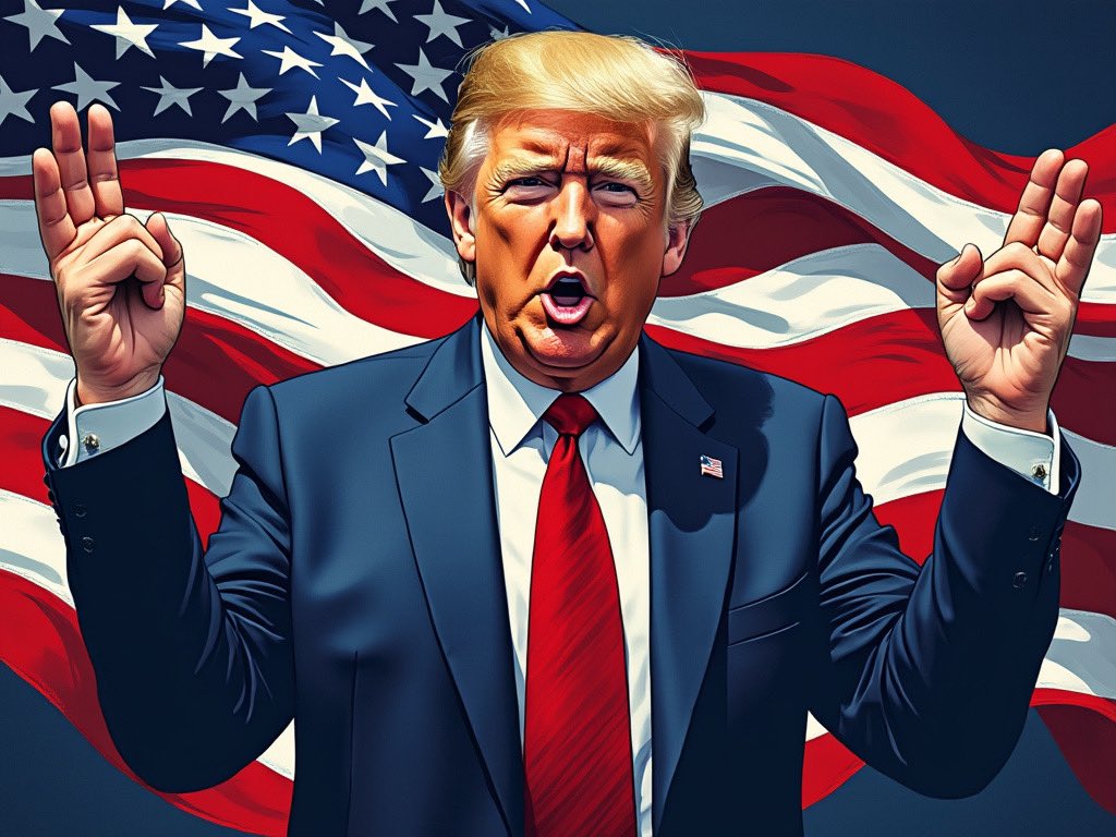 @JosephPino_ <a href="/GuntherEagleman/">Gunther Eagleman™</a> I asked grok for a “patriotic Trump image” and this is what I got lol