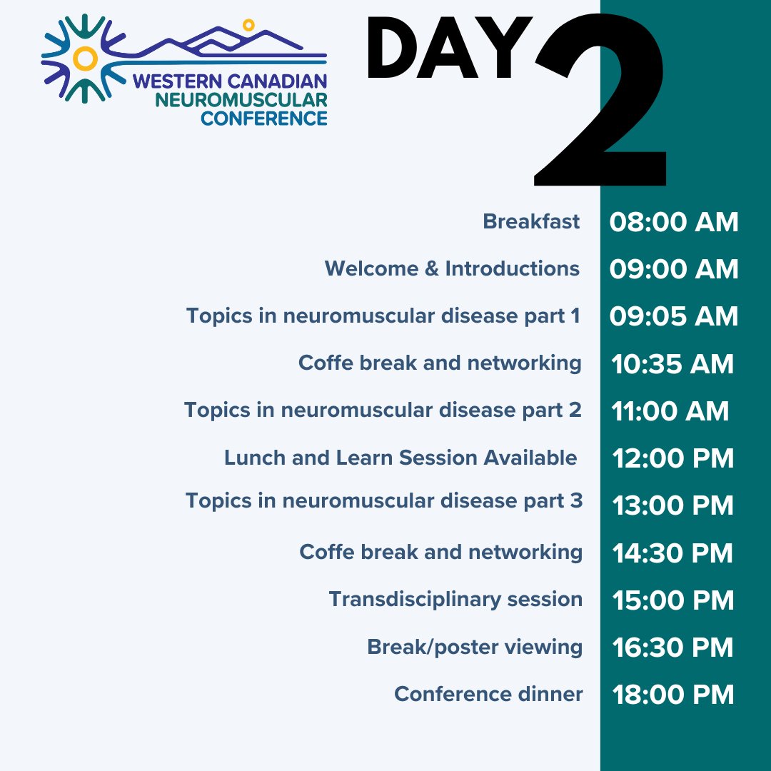 Ready for another day of inspiration, networking and impactful discussions? We are!

Today promises to deliver even more energy and excitement.

Check out the full agenda on wcnmc.ca!

#WCNMC2024 #YYC #Neurology