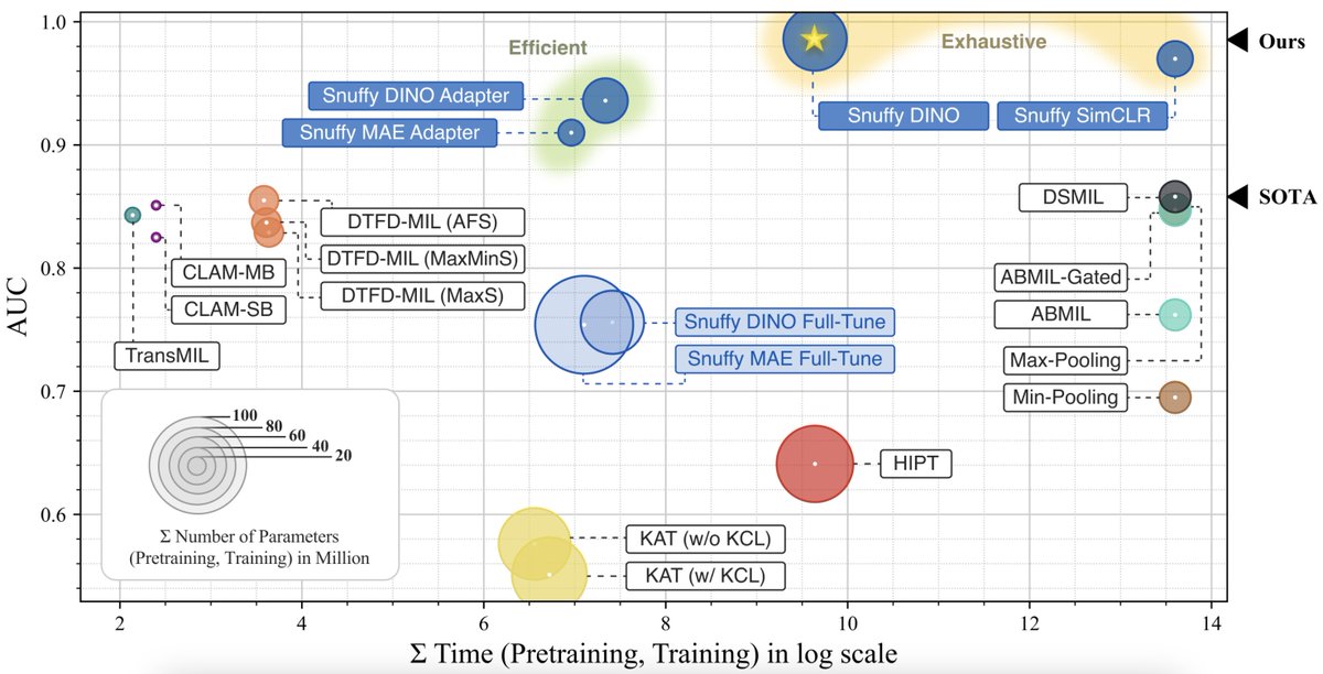 📢 Check out our work on Snuffy: Efficient Whole Slide Image Classifier 💉🔬, where we addressed computational efficiency, accuracy, and robustness in processing Whole Slide Pathology Images, presented at #ECCV2024!

🔍 Abstract: WSI classification faces computational and