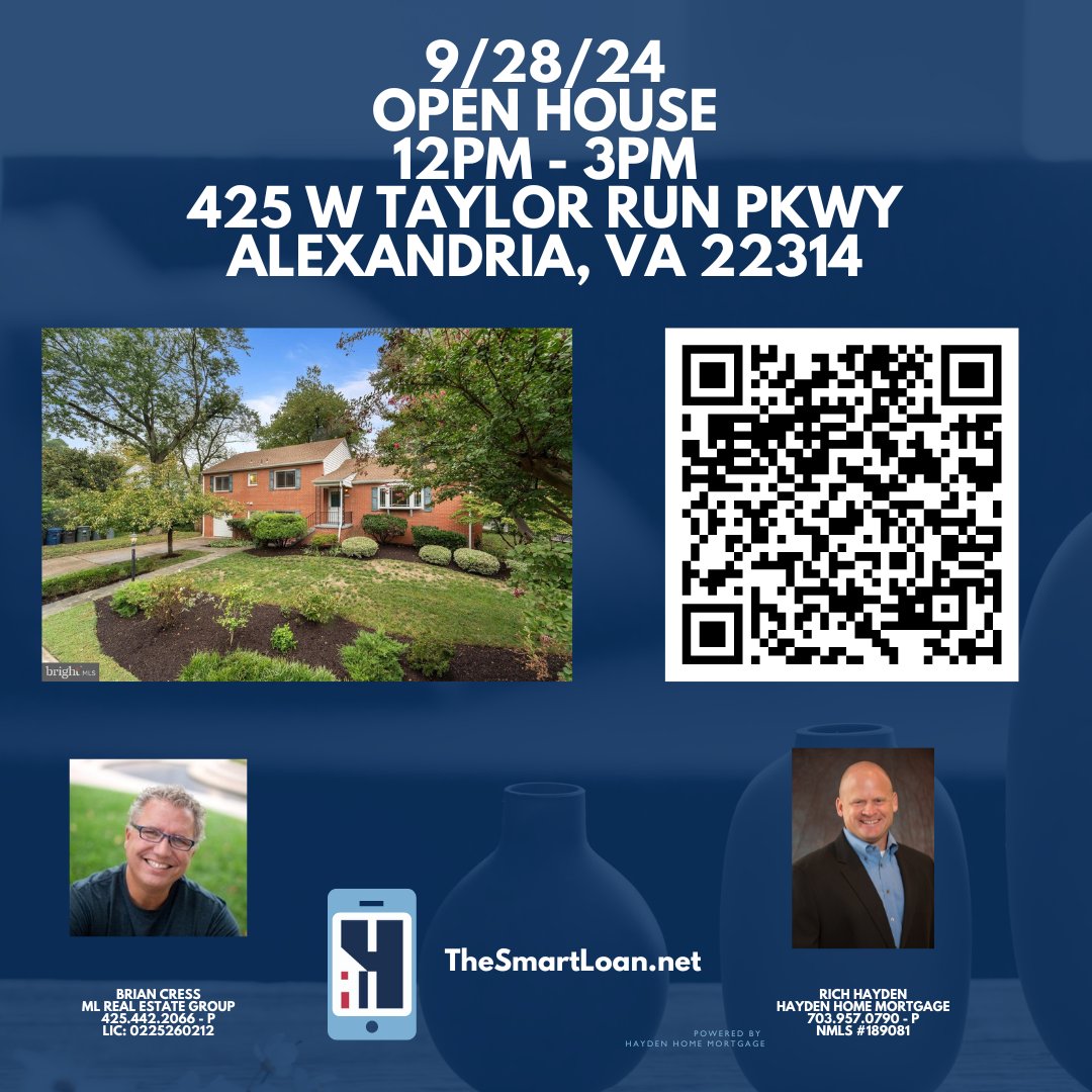 We're out supporting <a href="/ML/">ML</a> Real Estate Group with 3 great open 🏡🏡🏡houses today. You can find all of these at our resource site: TheSmartLoan.net. Just 📷 the QR code for more!

#mortgage
#mortgagetips
#homebuyer
#virginiamortgage
#virginiamortgagebroker
#realestate