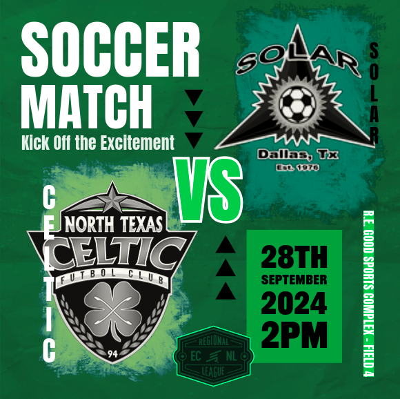 🍀M A T C H D A Y🍀 ECNL
🆚 SOLAR RL NTX Red G07
📍 RE Good Sports Complex, Elm Fork Drive, Carrolton, TX @ 2pm

#gameday #soccergameday #playlikeagirl #girlsoccer #justkeepplaying #northtexassoccer #ussoccer #womensfutball #futbolfemenino #ecnl #ecnlgirls