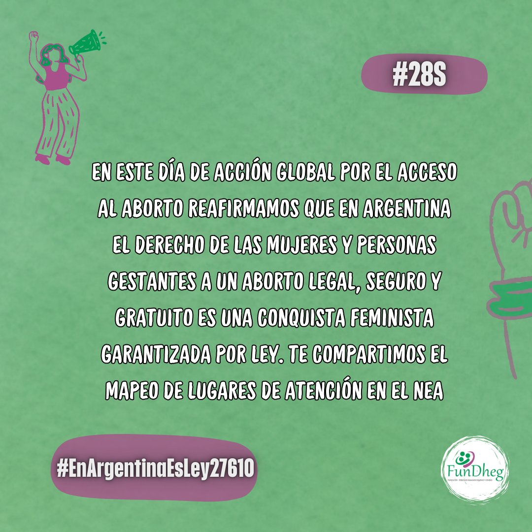 fundheg's tweet photo. #28S | Día de Acción Global por el Acceso al Aborto Legal, Seguro y Gratuito 💚✊

Hoy reafirmamos que el aborto legal es un derecho en Argentina. Ante la desinformación, sostenemos con firmeza: la Ley 27.610 sigue vigente. https://t.co/5EqWY1vU56