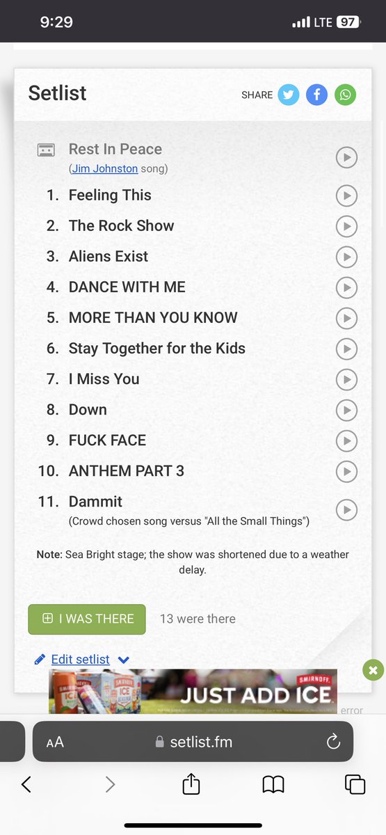 Manager: so guys, you are going to play a shortened set, it’s a freakin monsoon out there, and some of these people have been waiting forever to see you. What songs do you want to play? 

Blink: definitely four songs off our new album….