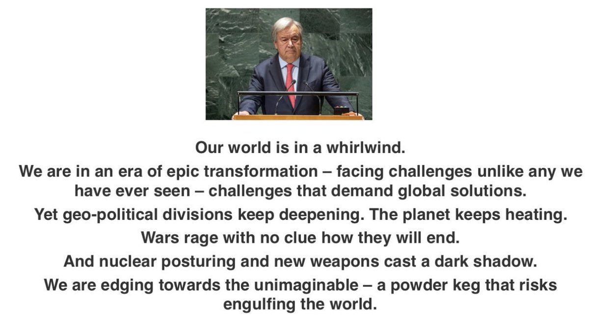 We are living through a decade in which every year brings more deaths, more refugees, more democratic backsliding - and in which prudence and restraint is swept aside. We are losing peace, order and hope. This is on our watch. In our hands.