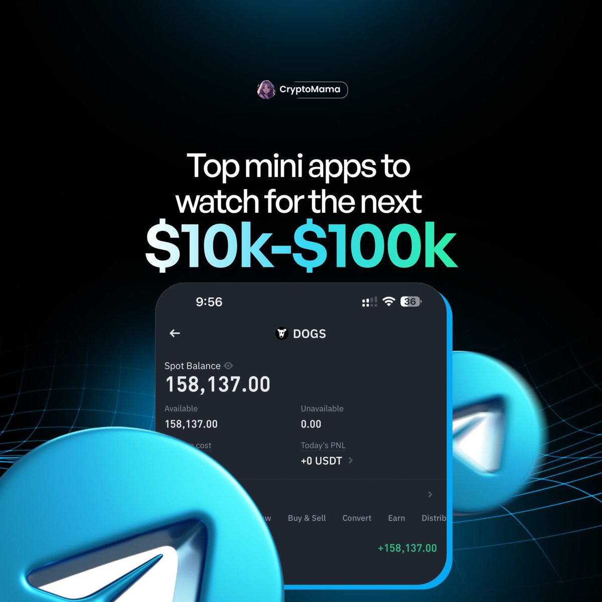 1CryptoMama's tweet photo. 𝐇𝐞𝐫𝐞 𝐚𝐫𝐞 𝐭𝐡𝐞 𝐭𝐨𝐩 𝐦𝐢𝐧𝐢 𝐚𝐩𝐩𝐬 𝐭𝐨 𝐰𝐚𝐭𝐜𝐡 𝐟𝐨𝐫 𝐭𝐡𝐞 𝐧𝐞𝐱𝐭 $𝟏𝟎𝐤-$𝟏𝟎𝟎𝐤 𝐀𝐢𝐫𝐝𝐫𝐨𝐩!

As we approach TGE of some of them, have you accumulated more points and connected your wallets?

With memes, dePIN, and miniapps narratives trending, I wouldn't be surprised if CTRL adds support for @ton_blockchain.

But first, join the Ctrl wallet waitlist:
✅ Once you join the waitlist, you will receive an email containing a unique invite link.
✅ Copy it and invite friends 
✅ The more referrals you get, the higher your chance to be invited to test the wallet.

And, don't forget to add more $XDEFI to your bags!

Cats: https://t.co/XI4BorGXtN

Moobix: https://t.co/TjgI57263U

Sidekick: https://t.co/MnDG9ygL9B

ClaytonOnTon: https://t.co/VFXZ3puSOW

Human: https://t.co/Lh1Hty4LHa

https://t.co/j87zgT6GP3

Not pixel: https://t.co/Ew0qTza16M

Neuphoria: https://t.co/gueX4VbLji

Lastly: For the sake of your mental health Reduce your expectation😁

Drop your links ASAP! The first 1000 get the best opportunities. Also, RT to help us reach a new audience 🚀