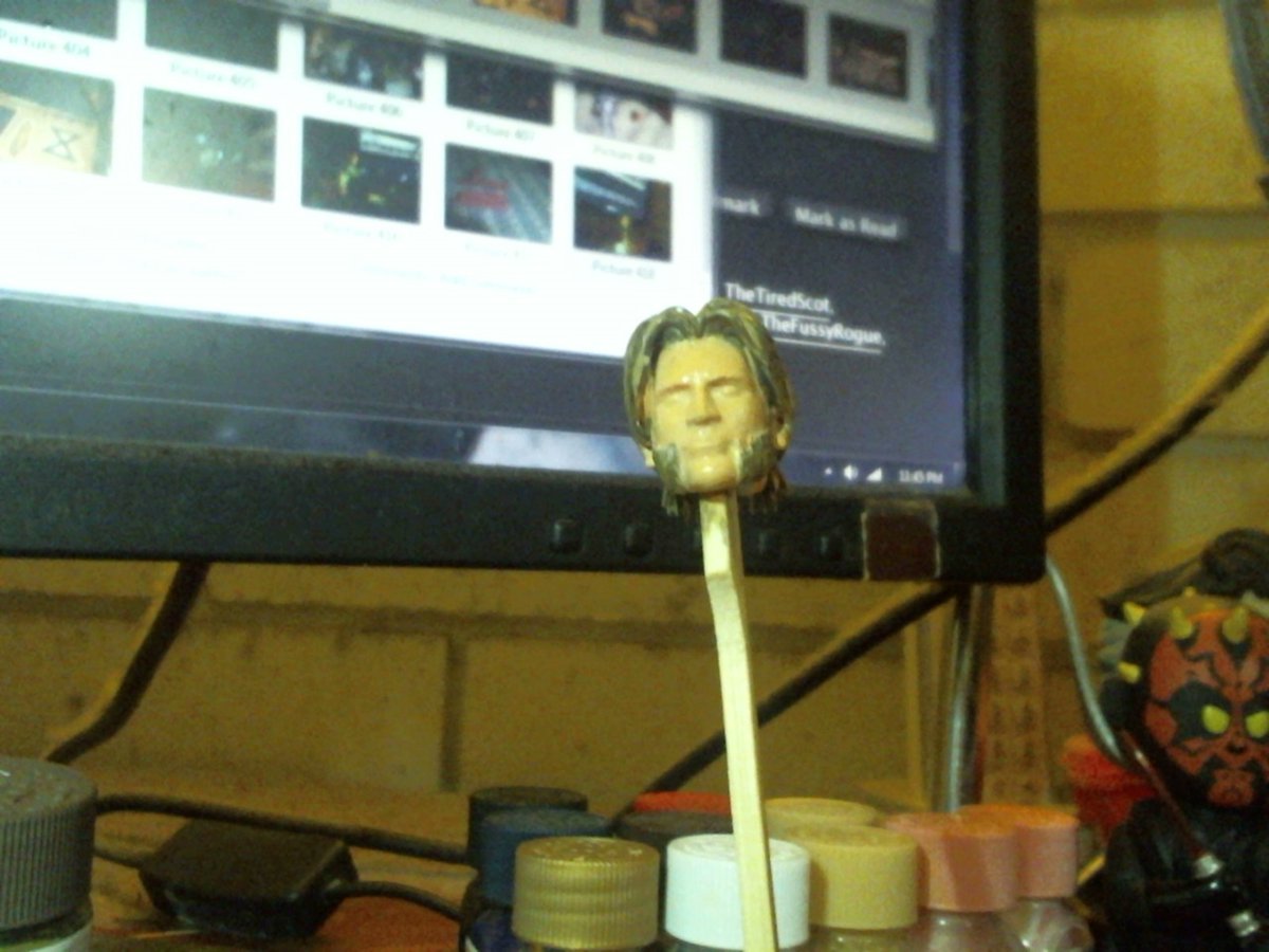 MimiSardinia's tweet photo. @MarkNarrations - My current project I have been doing while listening to your videos.  Painting a custom head to kitbash a Star Wars figure.  Head is 3D printed from Etsy.  Character is Alexsandr Kallus of "Rebels".  Fully intende to be partner to my Black Series Garazeb Orelios https://t.co/M7HgdGRmty