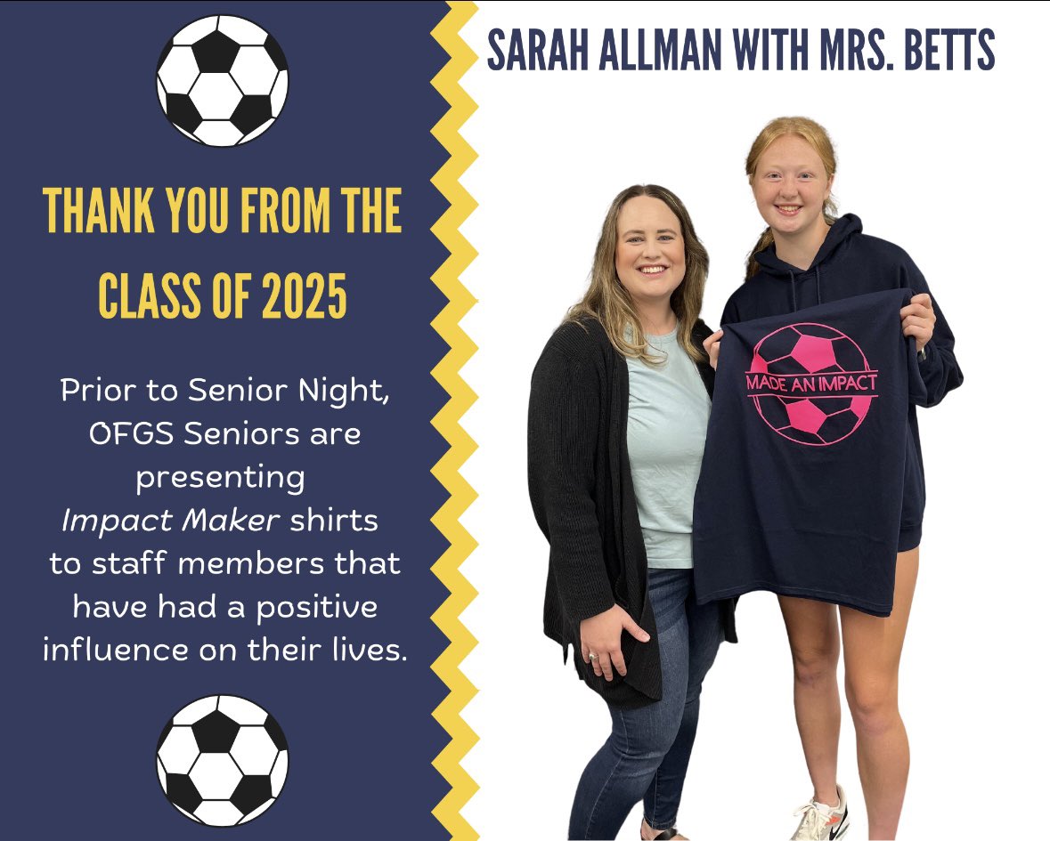 Last bit more least, a huge thank you to our last three difference makers! Thank you Mr. Harbison, Mr. Insley, and Mrs. Betts for impacting the high school years of Kiley, Danielle, and Sarah!