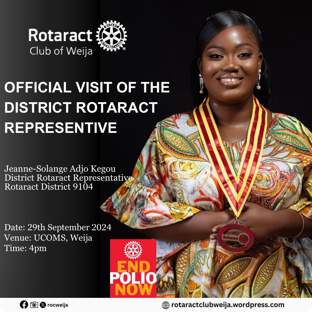 RocWeija's tweet photo. All roads lead to UCOMS, Weija tomorrow! 🚗✨ 

We’re hosting an impactful meeting featuring DRR Jeanne-Solange Adjo Kegou. 

Don't miss this chance to elevate your knowledge and connect with fellow members! 💼🌟

Be there, and let’s make it unforgettable! https://t.co/MXo0RwPmNR