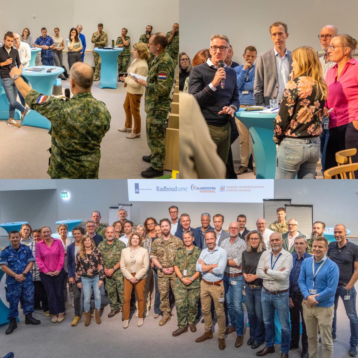 Chantal Rovers (@rovers_chantal) on Twitter photo Gisteren kwamen Defensie, <a href="/calhosp/">Calamiteitenhospitaal</a> LCPS <a href="/AcuteZorgOost/">Acute Zorgregio Oost</a> en @Radboudumc samen voor een Table Top Exercise om de samenwerking in de militair-civiele keten te toetsen in een simulatie van de situatie waar Nederland te maken krijgt met een grote stroom patiënten tijdens een conflict. Gisteren kwamen Defensie, <a href="/calhosp/">Calamiteitenhospitaal</a> LCPS <a href="/AcuteZorgOost/">Acute Zorgregio Oost</a> en @Radboudumc samen voor een Table Top Exercise om de samenwerking in de militair-civiele keten te toetsen in een simulatie van de situatie waar Nederland te maken krijgt met een grote stroom patiënten tijdens een conflict.