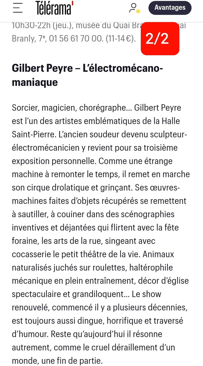 <a href="/gilbertpeyre19/">Gilbert Peyre</a>
#Hallesaintpierre <a href="/HeymannAssocies/">Heymann Associés</a> <a href="/TeleramaSortir/">Télérama Sortir</a> <a href="/Telerama/">Télérama</a> telerama.fr/arts-expositio…