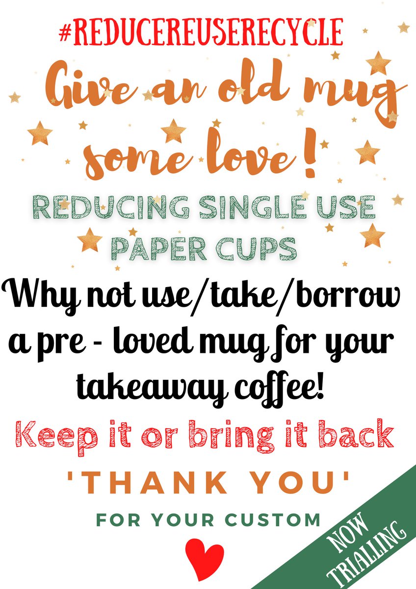 helps us #reducereuserecycle with our give an old mug some love initative....helping reduce #singleuse #coffeecups #cafe #parklife