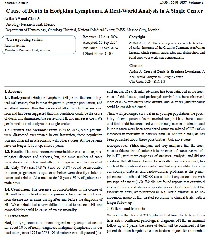 clinofonco's tweet photo. "Clinics of Oncology" (ISSN 2640-1037)
Impact Factor: 2.794*

Here an exclusive manuscript by Agustin Aviles
Full PDF 🔗:https://t.co/z5uTGrEgjx
Website🌐: https://t.co/hWWQe6tMG6
#followCOO #ClinicsofOncology https://t.co/ccQFju2AhI