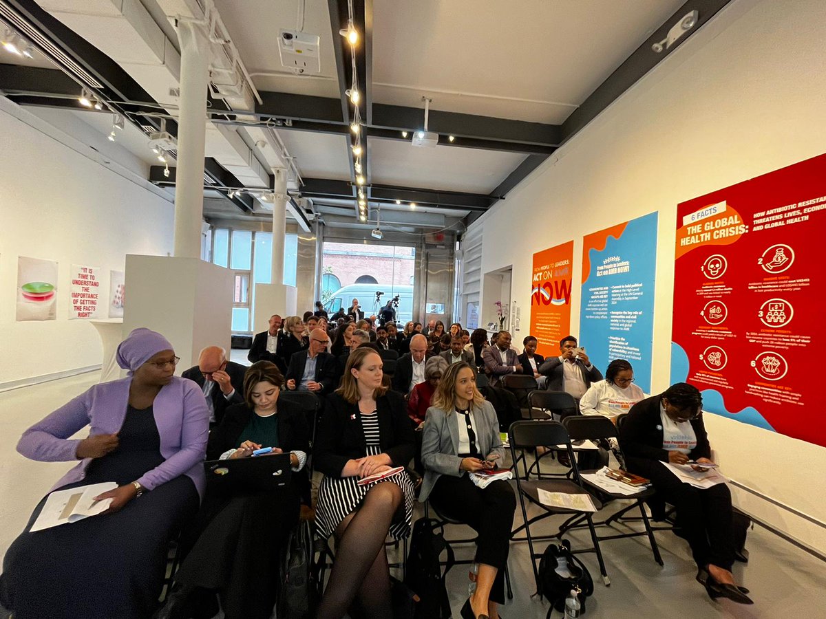 rabia_abeid's tweet photo. I was honoured to speak @reactgroup side event &amp; exhibition: From People to Leaders, ACT on #AMR Now! Where I highlighted the need and role  for #communities &amp; #CSOs engagement in fighting #AMR, #EndTB &amp; #HIV responses #UNGA79 #AMRHLM 
Watch what happened👇https://t.co/zVe9GKktKl https://t.co/xl2Y5tELAs