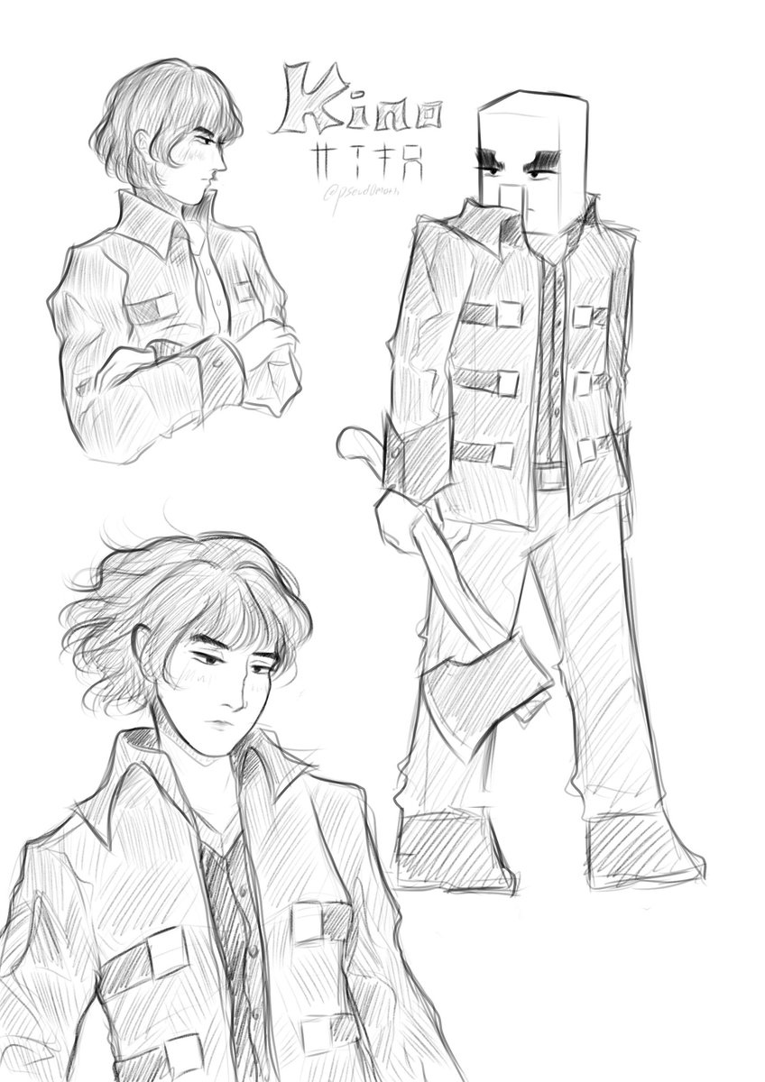 pseud0moth's tweet image. a female vindicator oc concept sketch
#minecraft #vindicator #illager