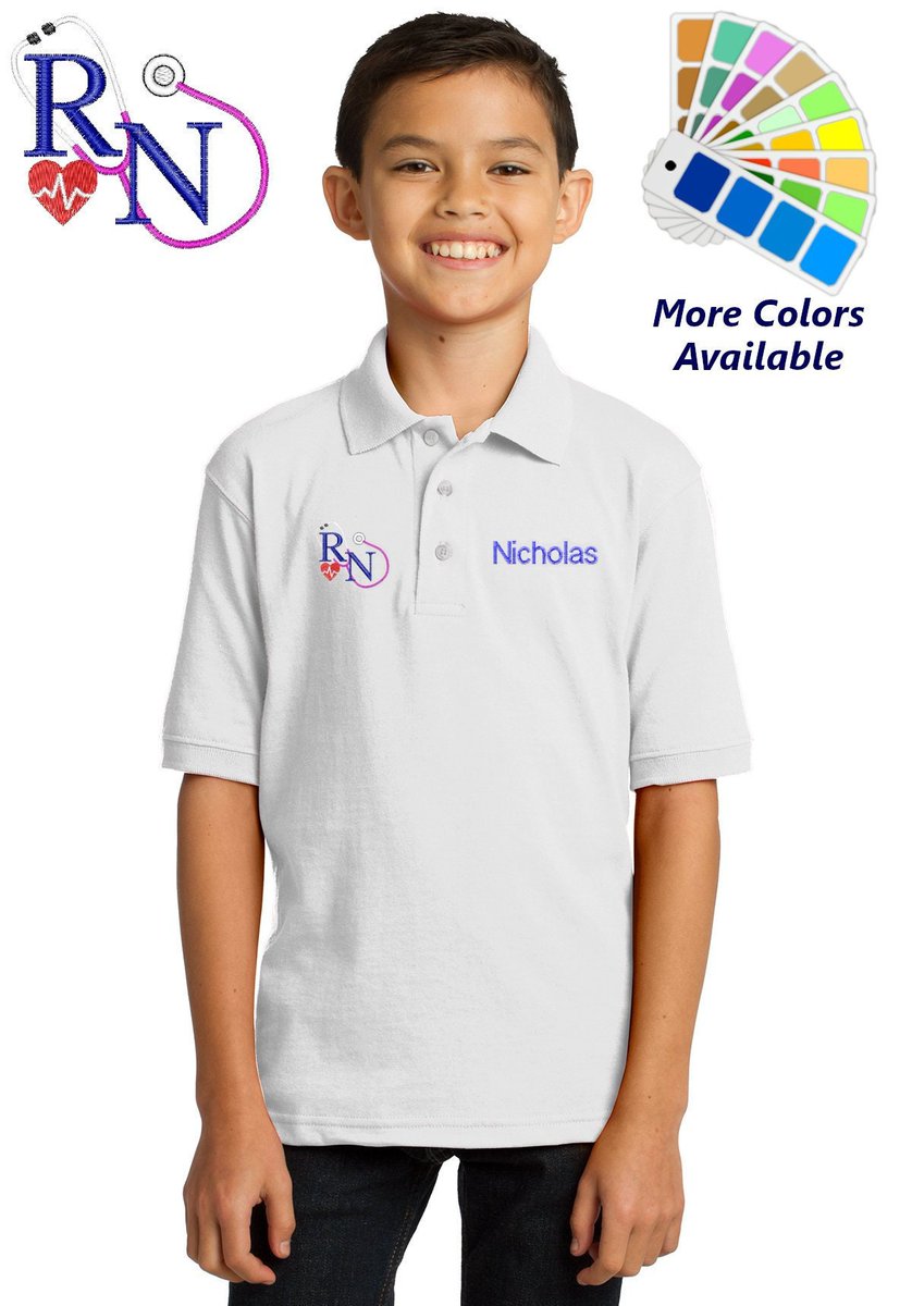 MyKidsApron's tweet image. Personalized Kids Polo Shirt Embroidered Nurse RN Monogrammed with a Name or Text of Your Choice etsy.com/listing/666222…
 #ChildrensPolo #SchoolShirt