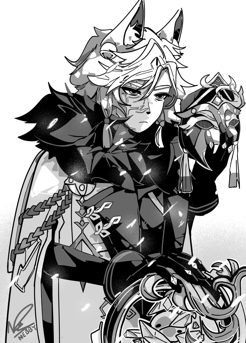 Another finshed comm 😭 fatui ice have my heart 🥹 #Genshin #fatui #ocart #commisionsopen #commissionart #GenshinImpact