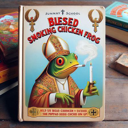 BSCF_CTO's tweet photo. Remember the Pastor preached, "The Blessed Smoking Chicken Frog does not merely bless us with humor but with wisdom. Let us turn this ship around, with faith as our sail and hope as our anchor."

Sunday Service &amp; After Dark Spaces coming tomorrow! 

#solana #memecoins #BSCF https://t.co/Iayn0vPnV6