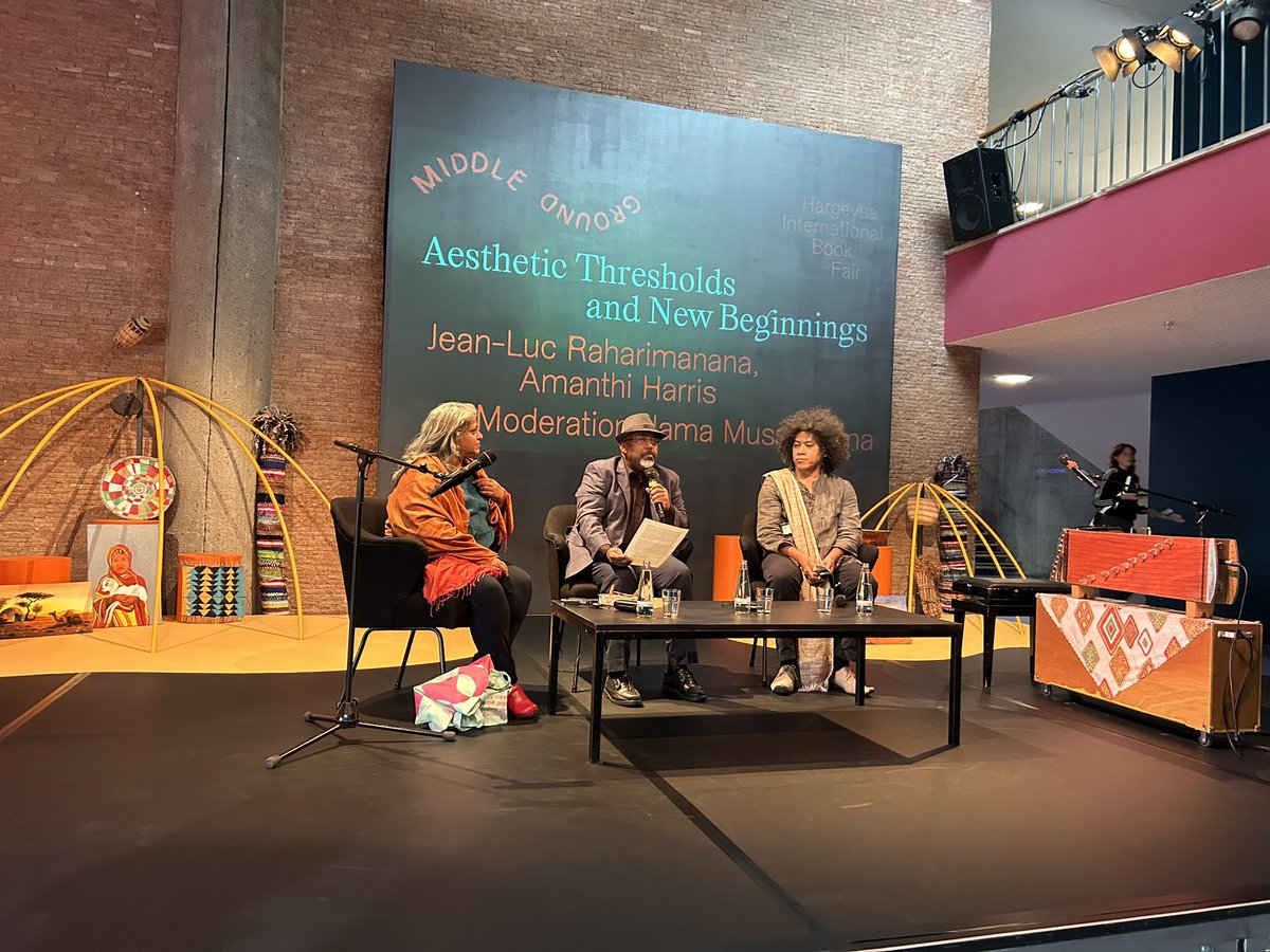 Day 2 of the ‘Taking HIBF Global’ for The Middle Ground Festival @HKW_Berlin starting with navigating space and being. <a href="/JamaMusse/">Dr. Jama Musse Jama</a> <a href="/Rooble2009/">Rooble Mohamed</a> <a href="/hibf/">Hargeysa International Book Fair</a> <a href="/hafsaomersh/">Hafsa omer</a> <a href="/mullaaxo/">Muna Ahmed 💎</a> <a href="/Mustafe_Ahmad/">Moustafa Ahmad</a>