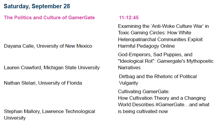 edmondchang's tweet image. Up next: "The Politics and Culture of GamerGate," #AltF4Conference .@LawrenceTechU