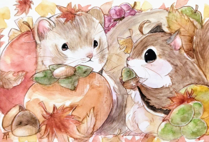 秋が薫った #ふる絵 #ずんちゃん絵