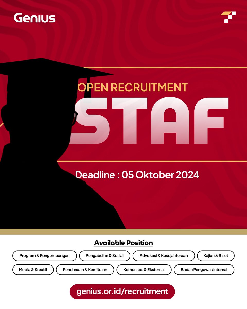 TalaDariGenius's tweet photo. Halo Sobat Genius!
Tala dapet info nih dari Gerakan Genius, kita lagi open recruitment staf😊
Buat yg mau perjuangin pendidikan bareng Tala, bisa cek di https://t.co/wu5jppoxAx yaaa https://t.co/RxeNznYgBm