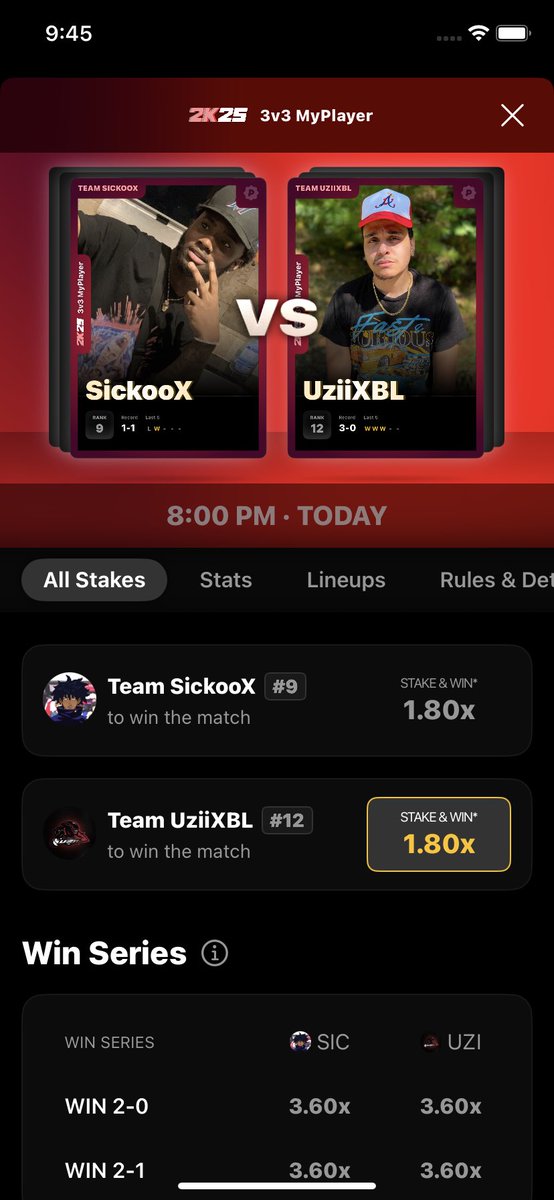 Its <a href="/1v1Me/">1v1Me</a> wager day🙂‍↔️ tonight 8pm me <a href="/Jack3sOnly/">30 Ball Jamal</a> and <a href="/TheOnlyHeat/">Heat🥀</a> take on Sicko and look to up the streak to 4 if your new use code Uzii to get a free $10 in bonuses