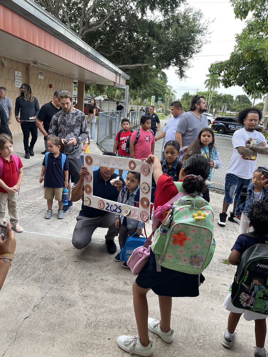 Celebrating our dads and father figures taking their kids to school. Thank you to our PTA for sponsoring our “Donuts with Dads”. #SFEBuilttoLast2425