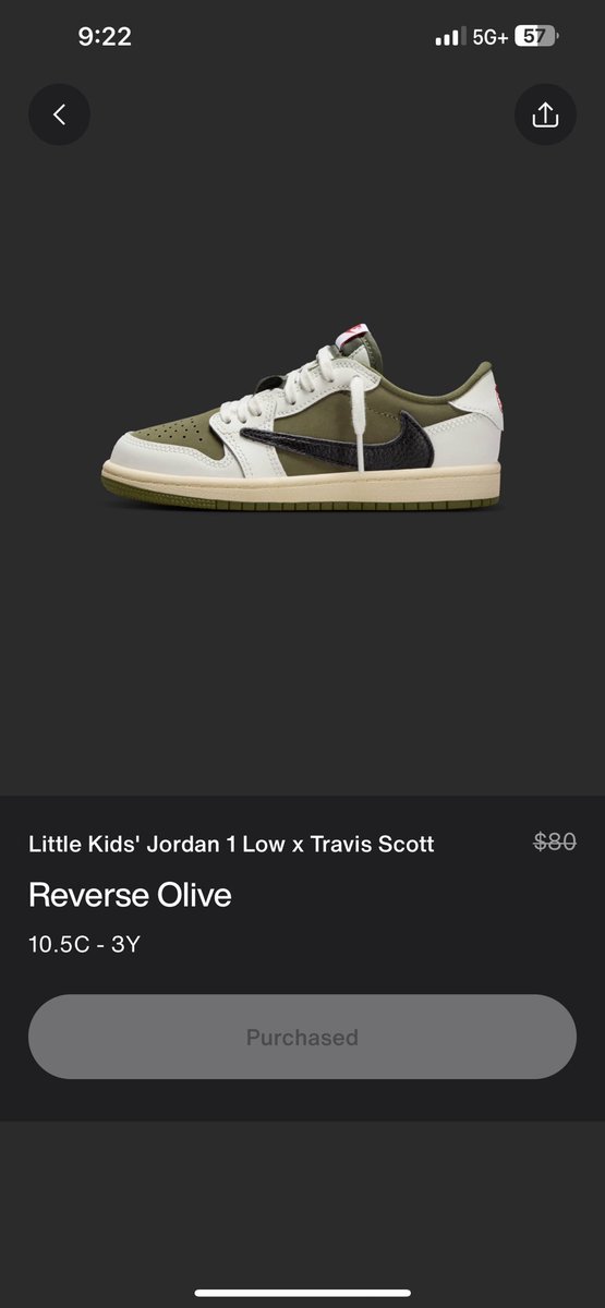 ScreamRahiem's tweet photo. @SnkrsStock Didn’t see it come thru but First Travis W Ever! For me &amp; my son https://t.co/BvQiIFEGMy