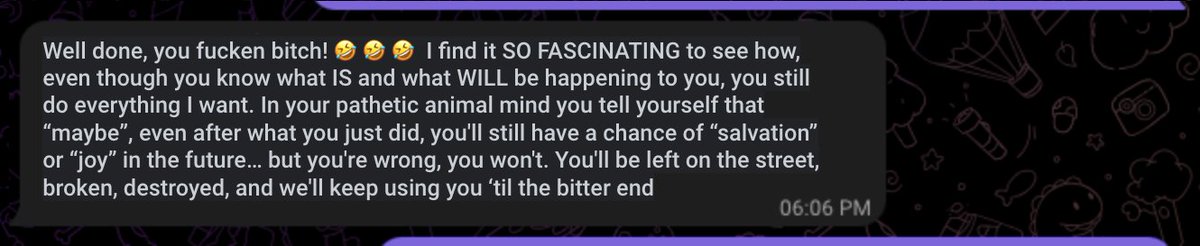 n3wslav3's tweet photo. from yesterday's interaction between a #CASHMASTER and this #cashslave
things seem to have reached that tipping point where they will start to down spiral really fast for this inferior
#DNAIsDestiny #Ruin #Fear #StillProcessing #FindomTruth #ItAintAGame https://t.co/SuPaDsEzqp
