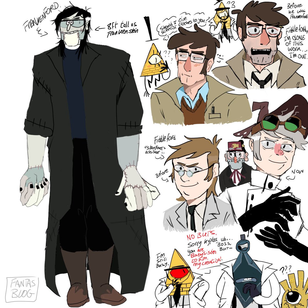 fanta_blog's tweet photo. Have some frankenford design art and some shift falls/scientist bill cipher au drawings.
I love fiddlestan and billford hdjshdghdgjh
Kryptos is babysitting for billford fanchild named collapse.
#billcipher #scientistbillcipher #billford #frankenford #gravityfallsau #shiftfalls #scibill #fiddlestan #kryptos #billfordfanchild