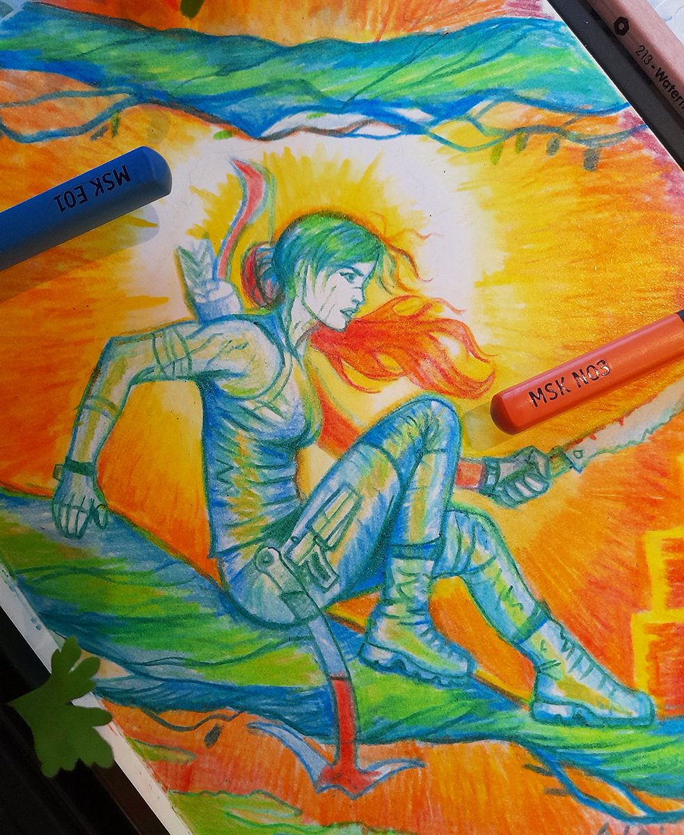 Shadow of The Tomb Raider, colored pencils✏️