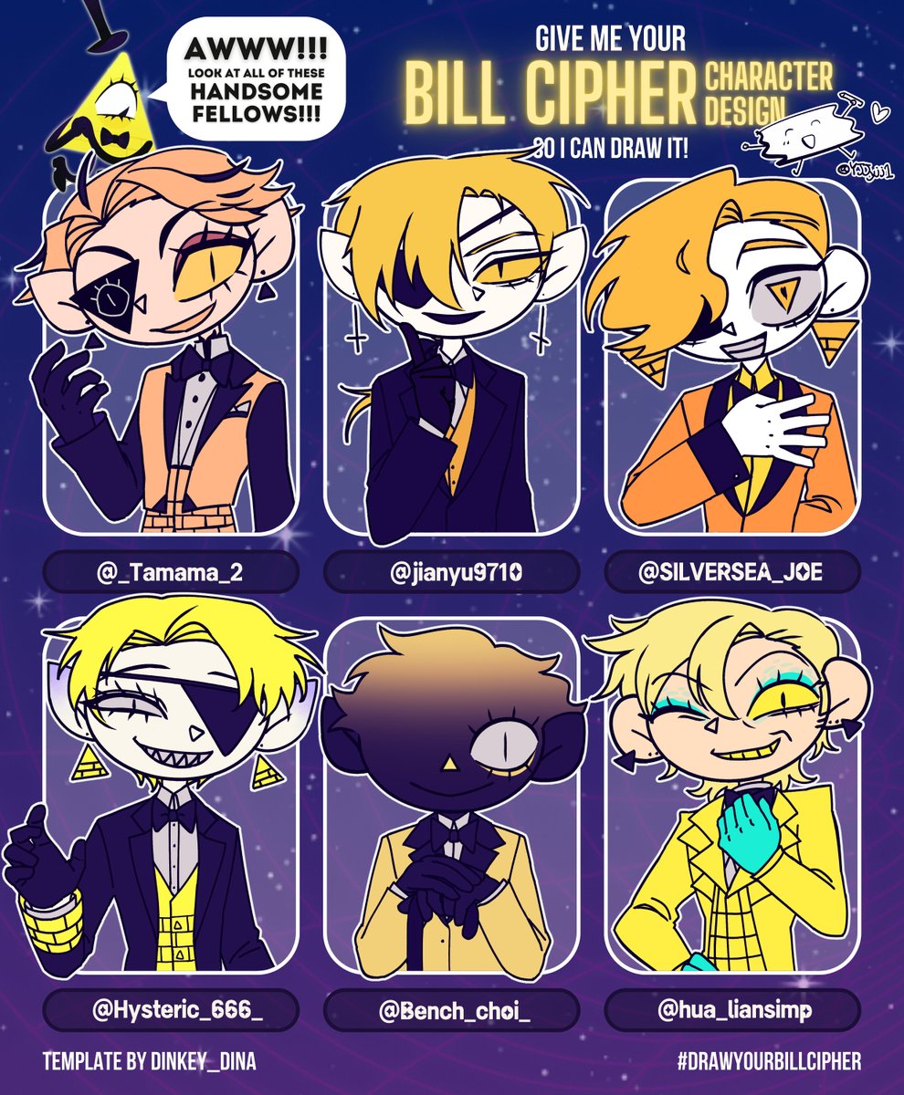 #DRAWYOURBILLCIPHER #GravityFalls #BillCipher 
오래 걸렸지만~ 다 그려왔습니다! 휴먼 빌 많이 그려서 재미있었어요!^^ 디자인 빌려주셔서 감사합니다!!!💗💕
I'll tag these awesome bill design artists below!