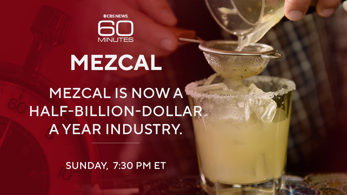 60 Minutes (@60minutes) on Twitter photo Mezcal has experienced more production growth than any other liquor in the last decade. This Sunday, <a href="/CeciliaVega/">Cecilia Vega</a> visits Oaxaca, Mexico, to meet the families working to meet demand for this popular spirit, while preserving the environment and their culture. Mezcal has experienced more production growth than any other liquor in the last decade. This Sunday, <a href="/CeciliaVega/">Cecilia Vega</a> visits Oaxaca, Mexico, to meet the families working to meet demand for this popular spirit, while preserving the environment and their culture.