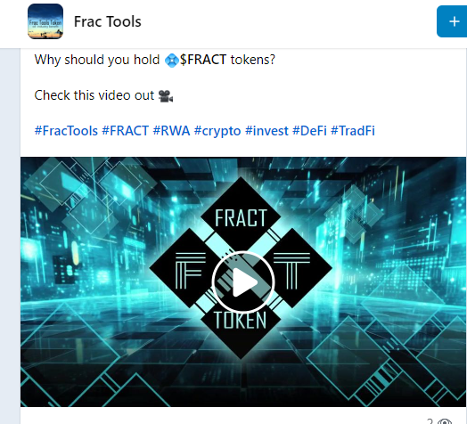 SkTakyaan3005's tweet photo. https://t.co/maDGHknFQC . #Fractools #Fract #RWA #presale #innovation #Crypto #DeFi. FracTools Token RWA A revolutionary crypto token backed by real-world assets (RWA). Join us in shaping the future of finance. #FracToolsToken #RWA #Cryptocurrency https://t.co/G1nRpNmlVt