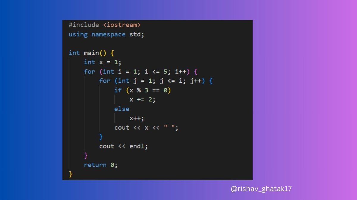 RishavGhatak17's tweet image. Comment down the output below👇:
#cpp #codingpics #QuestionOfTheDay