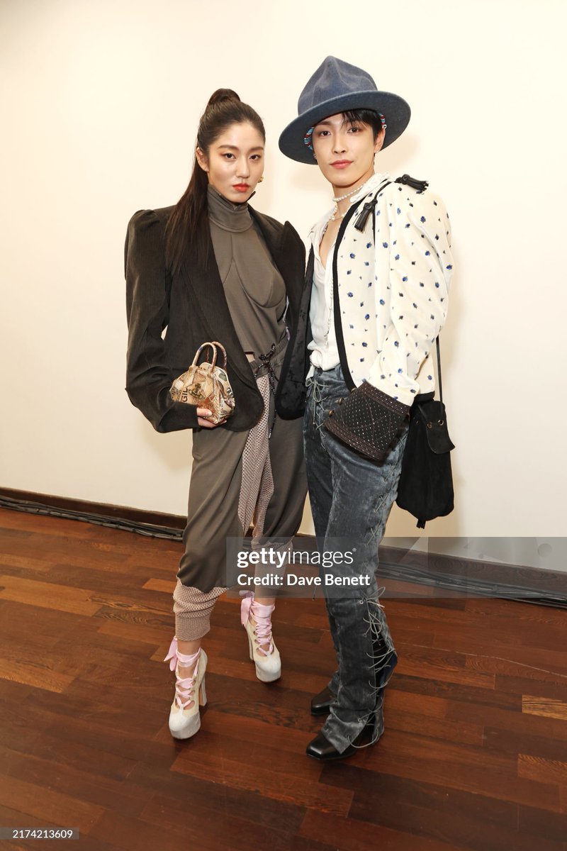 [📷] Hongjoong with Mandy Sekiguchi, Christine Sun and MJ Harper attend the Andreas Kronthaler for Vivienne Westwood show during Paris Fashion Week Womenswear Spring-Summer 2025 on September 28, 2024 in Paris, France. 

(Photo by Hoda Davaine/Dave Benett)

HONGJOONG AT VW SS25