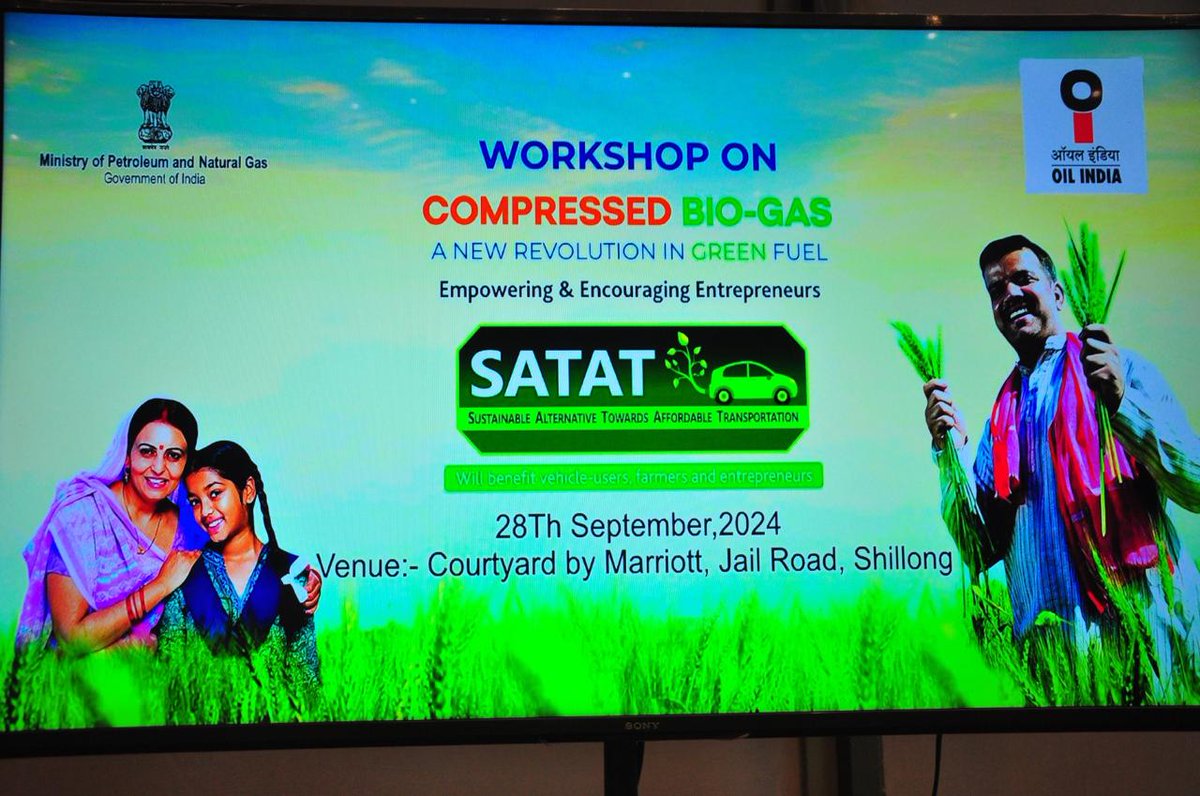 OIL organised a workshop on #CompressedBiogas in #Shillong with a focus on advancing sustainable energy solutions. The event was inaugurated by Shri Deepak Srivastava, Dir (BR), <a href="/PetroleumMin/">Ministry of Petroleum and Natural Gas #MoPNG</a>. Senior representatives of orgs like PPAC, CHT, CII, Bankers, &amp; OMCs also participated.