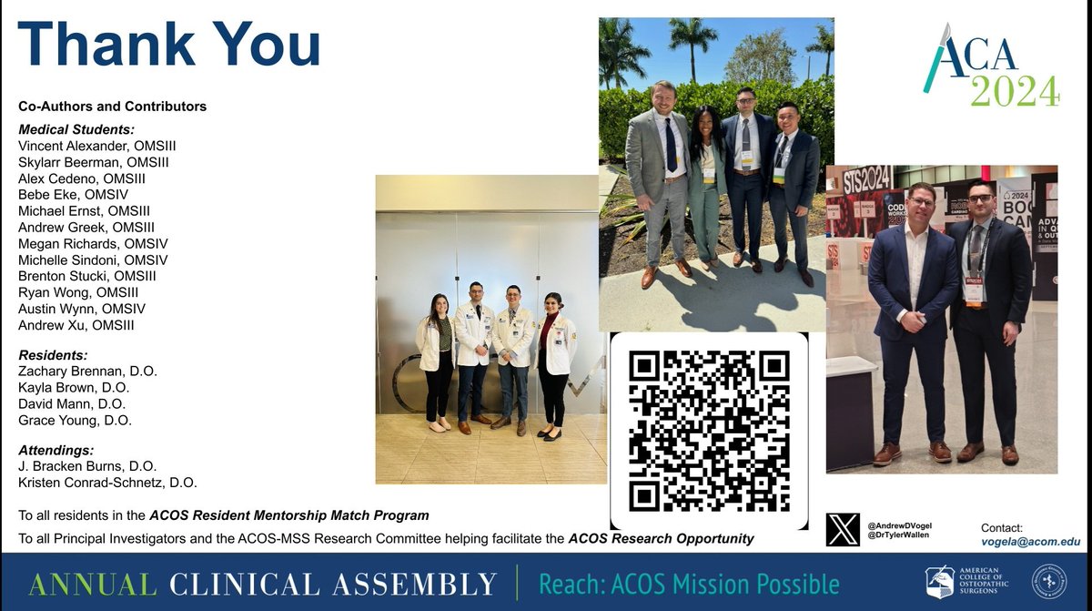 Andrew Vogel, OMS-IV (@andrewdvogel) on Twitter photo Thankful for the opportunity to step on the stage <a href="/ACOSurgeons/">ACOS</a> ACA with my mentor <a href="/DrTylerWallen/">Tyler Wallen</a> to discuss our years of work. Thank you to all who have made this possible. With a strong team, anything is possible. <a href="/ACOS_Residents/">ACOS Resident Section</a> <a href="/ACOS_MSS/">ACOS-MSS</a> #ACOSurgeryInTheSun2024 Thankful for the opportunity to step on the stage <a href="/ACOSurgeons/">ACOS</a> ACA with my mentor <a href="/DrTylerWallen/">Tyler Wallen</a> to discuss our years of work. Thank you to all who have made this possible. With a strong team, anything is possible. <a href="/ACOS_Residents/">ACOS Resident Section</a> <a href="/ACOS_MSS/">ACOS-MSS</a> #ACOSurgeryInTheSun2024