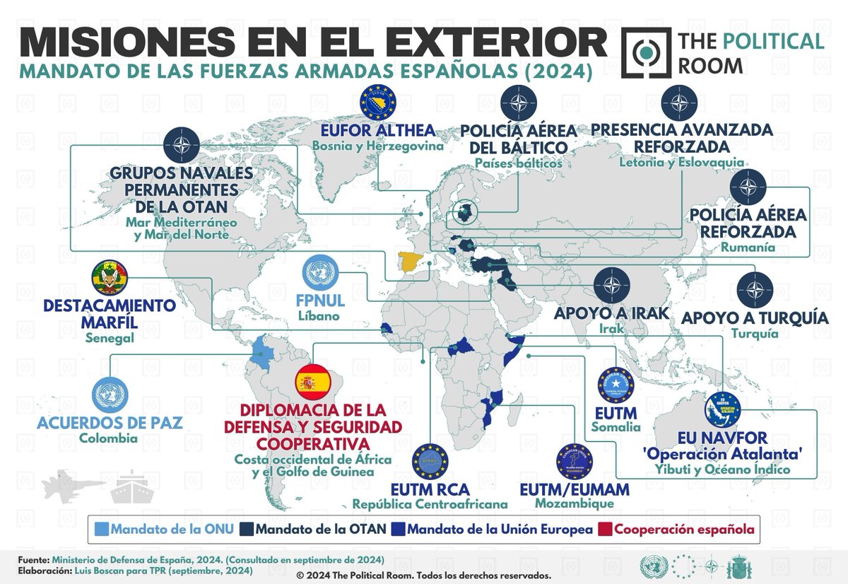 Political_Room's tweet photo. 🇪🇸 👀 🔥 En España existe un claro desconocimiento del papel que juegan nuestras Fuerzas  Armadas en el exterior. Por ello, hemos decidido realizar esta infografía para que podáis ver fácilmente las misiones protagonizadas por nuestro ejército o aquellas de las que formamos parte.

Os la prestamos @Defensagob 😉