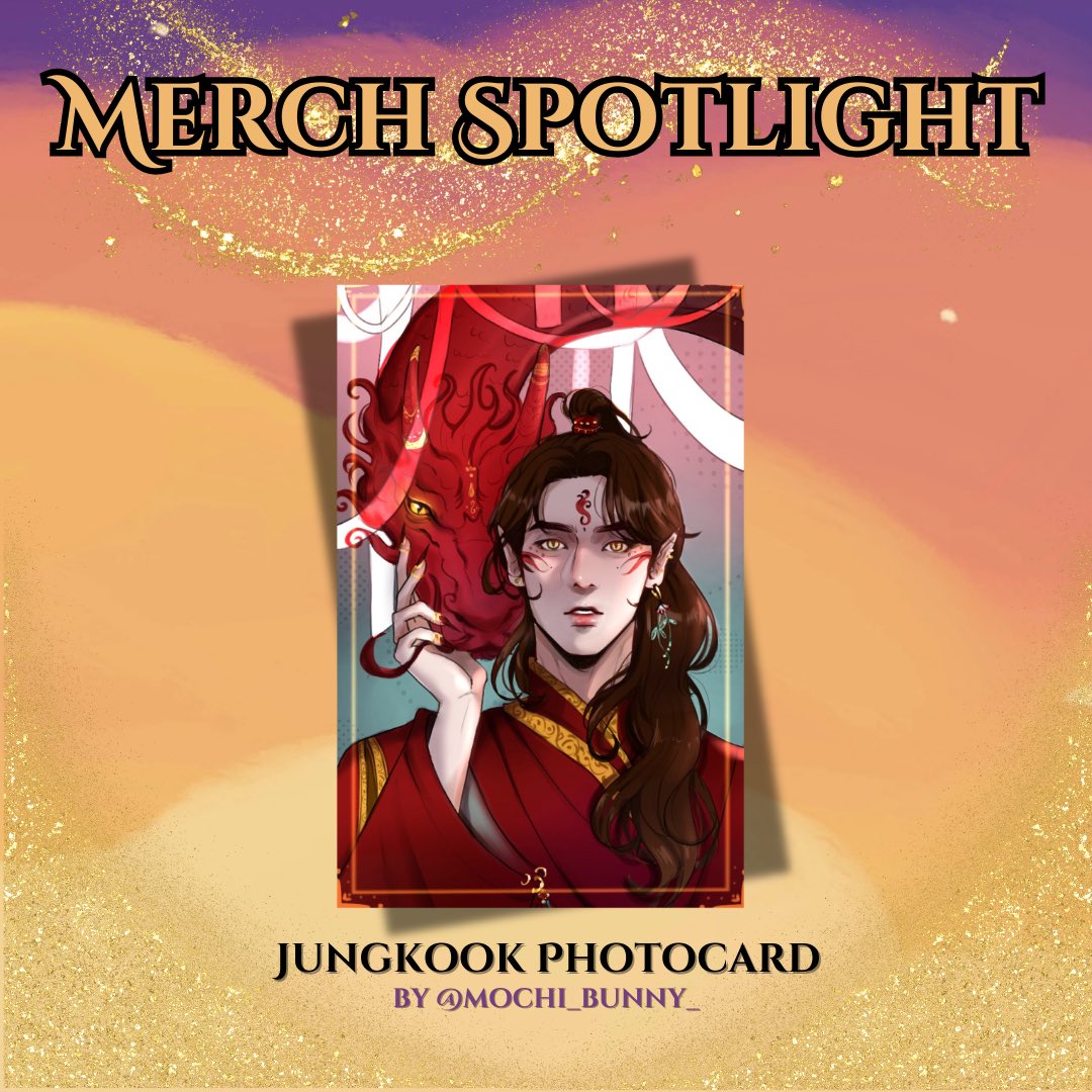 ✨MERCH SPOTLIGHT✨

Jungkook, a fierce warrior, and his dragon companion 🐉Photocard designed by <a href="/mochi_bunny_/">Mochi💜 OT7 ✨</a> 💛available with the Radiant full bundle or a chance random pull with other bundles.

Pre-orders are open until October 13th!

🛒luminousjikookzine.bigcartel.com