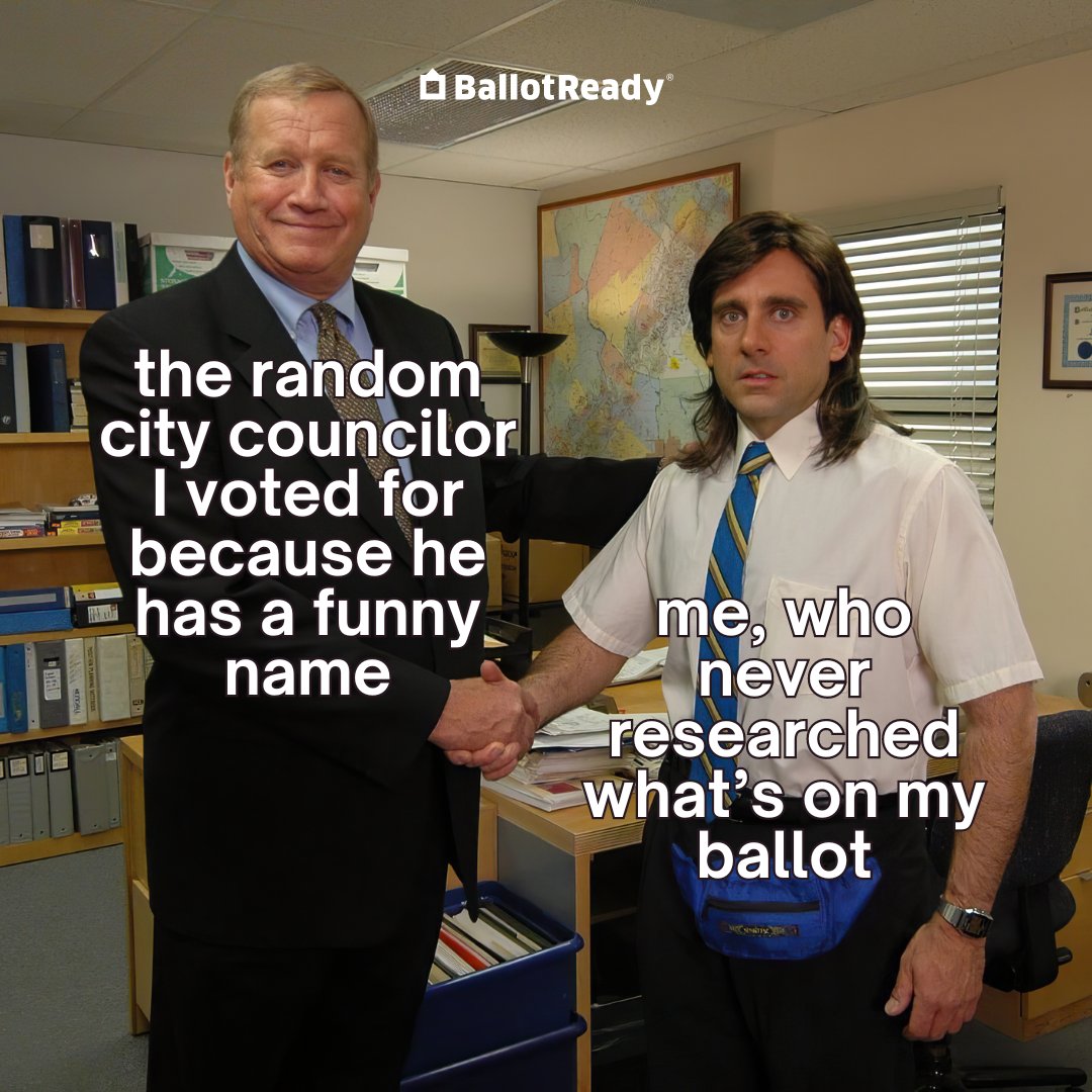 BallotReady's tweet photo. We can do better than randomly selecting names on our ballot. Use BallotReady to research your ballot, down to the local level 🗳️ #VoteInformed #BallotReady https://t.co/ClwwIjNLSc