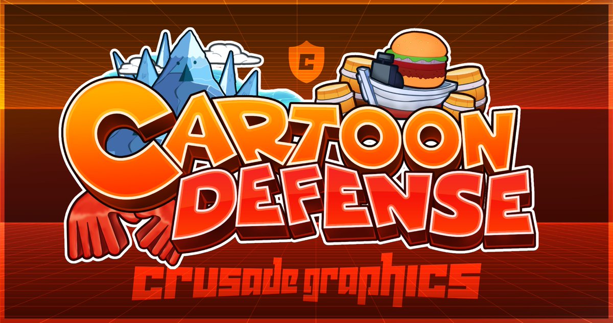 crusadegraphics's tweet photo. -[ 🍔🟧Cartoon Defense 🟧🍔 ]-

-  Recently commissioned logo -   
- Discord : crusadee -  
- 🔁 +  ❤️ much appreciated! - https://t.co/Zhgw7T368f