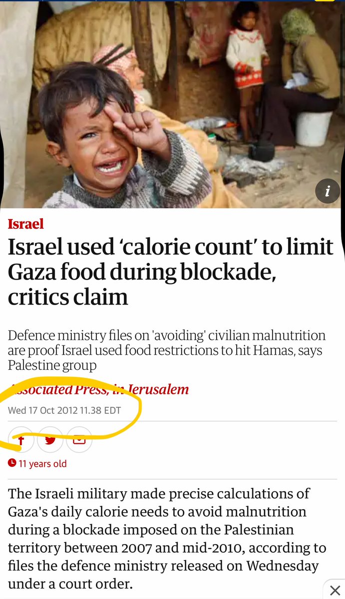 Let’s not forget how they calculated the exact amount of calories needed daily to starve, but not kill a human being, which is how they came to the decision for how much food to allow into Gaza. And this was in 2012