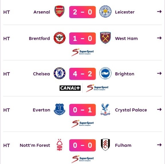Portion36's tweet photo. Half-time update: Looks like everyone got the 'start slow' memo except Chelsea and Brighton. Meanwhile, Brentford’s first-minute goal syndrome strikes again! Arsenal cruising, but the rest? Still waking up from that pre-game nap. 💤⚽️ #PLMatchday #HalfTimeSnooze https://t.co/Dt2KFIUkYL