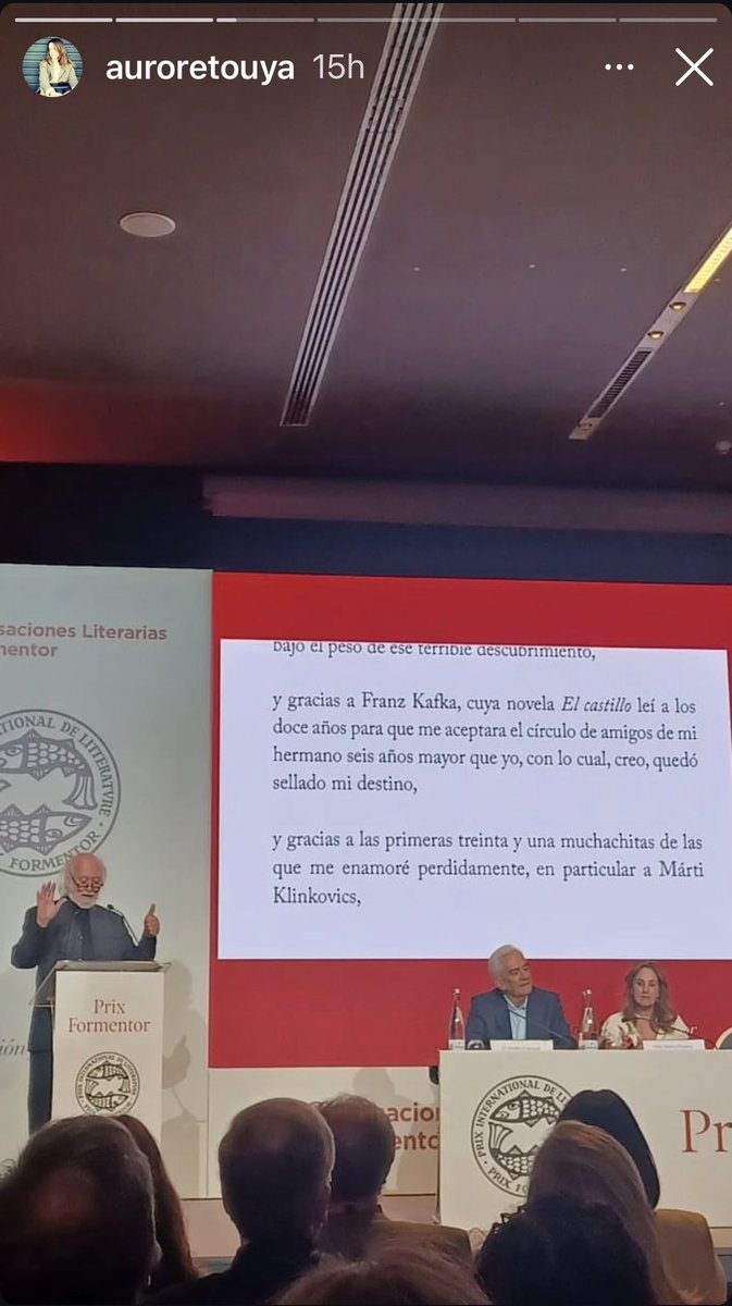 Yesterday László Krasznahorkai received the prestigious Prix Formentor 2024. He thanked Kafka whose novel THE CASTLE he read age 12 in the hope that his brother’s friends would accept him in their circle, thereby sealing his own fate <a href="/FundFormentor/">Fundación Formentor</a> <a href="/Acantilado1999/">Acantilado</a> <a href="/rcwlitagency/">RCW Literary Agency</a>