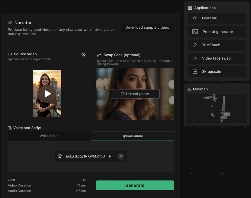 CharaspowerAI's tweet photo. 6โฃ Make it talk: Go back to #RenderNet, use the Narrator command, and upload your video. Then, enter your audio script and select a voice from the available options.
You can even upload your own voice for a more personalized result. ๐ค https://t.co/CFZHkMtiWD