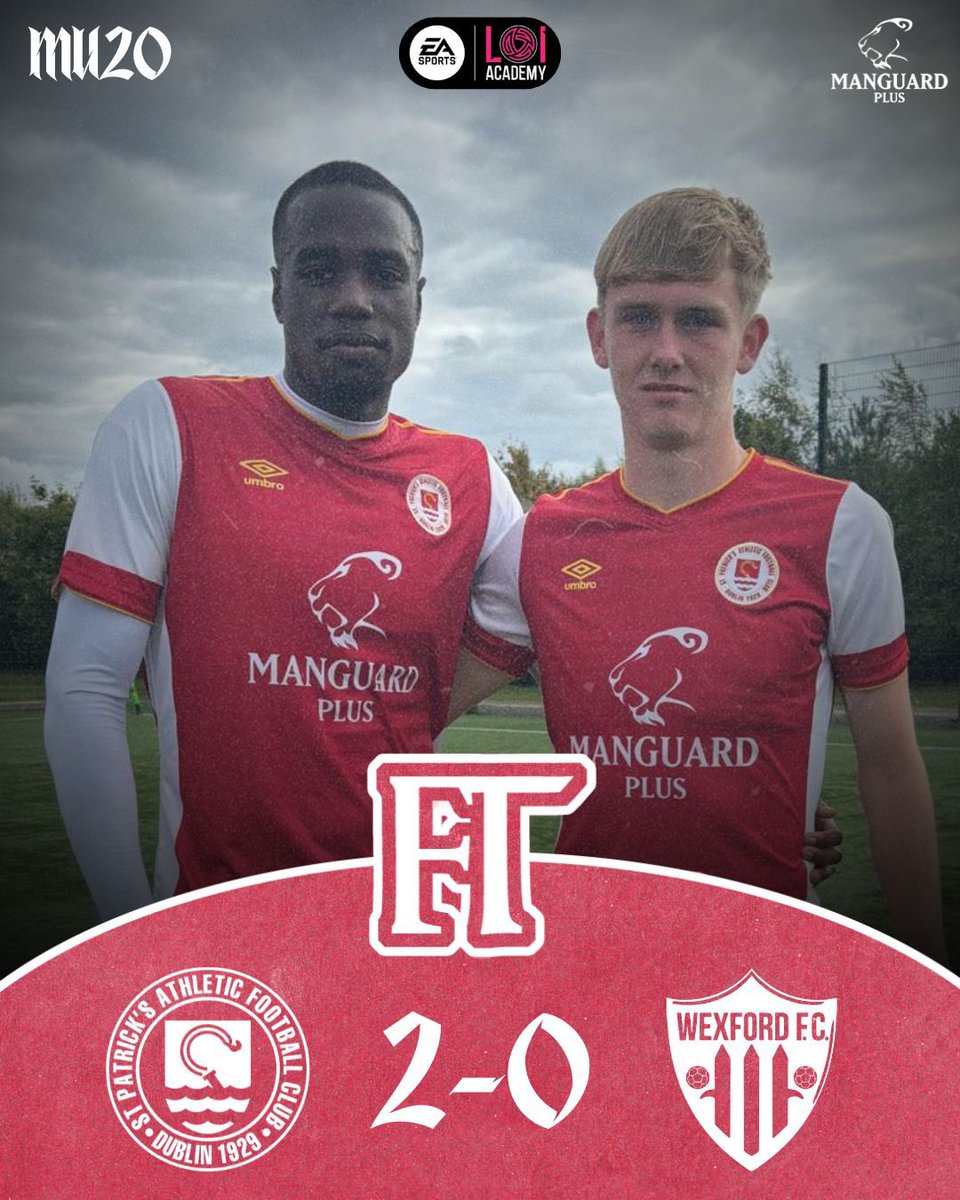 Our U20’s earned a home win this afternoon against Wexford FC 

Michael Noonan and Dare Kareem got our goals 

#StPatsFC #SaintsAcademy <a href="/ManguardPlus/">Manguard Plus</a> 🔴⚪️