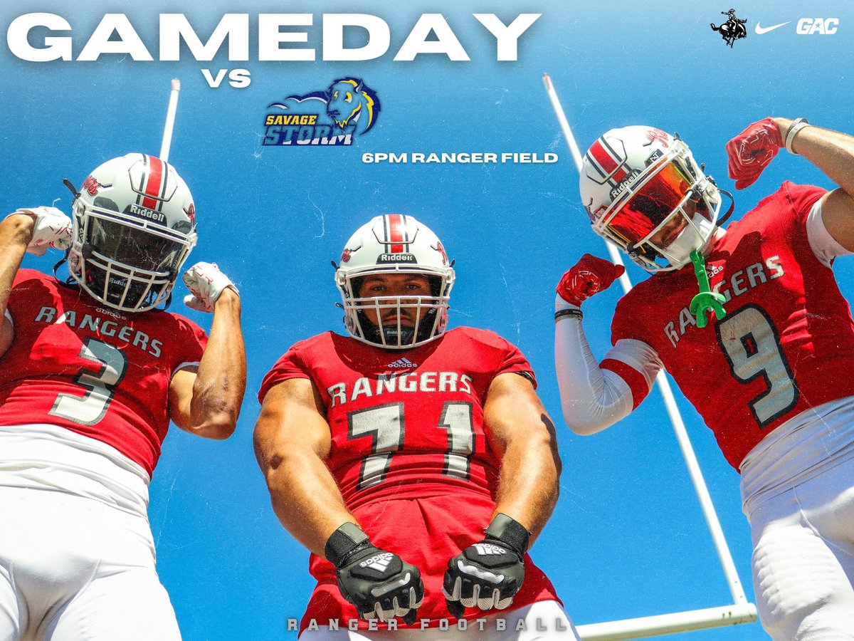 Red, White, and RANGER PRIDE!

🆚Southeastern Oklahoma State University
📍Ranger Field
⏰6:00pm 
📺nwosu.tv 

#RRR x #WinTheDay