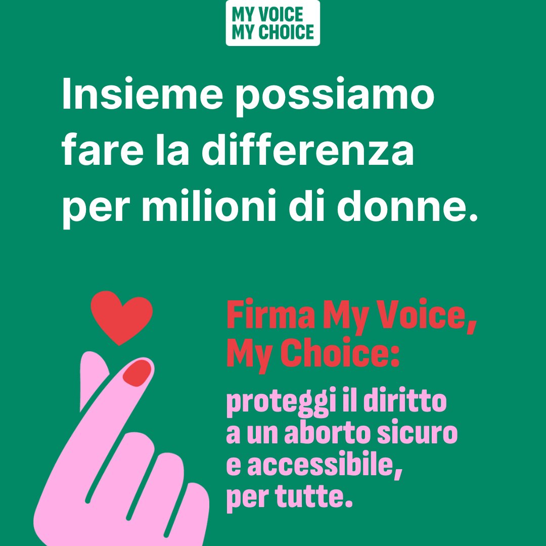Forum Disuguaglianze Diversità (@dd_forum) on Twitter photo Oggi #28settembre é la Giornata internazionale per l’aborto sicuro.Più di 20 milioni di donne in Europa non hanno ancora accesso a cure abortive sicure. Più di 20 milioni di donne in Europa hanno bisogno della nostra firma. Sosteniamo la campagna <a href="/MVMC_24/">My Voice My Choice</a>. eci.ec.europa.eu/044/public/?Ig… Oggi #28settembre é la Giornata internazionale per l’aborto sicuro.Più di 20 milioni di donne in Europa non hanno ancora accesso a cure abortive sicure. Più di 20 milioni di donne in Europa hanno bisogno della nostra firma. Sosteniamo la campagna <a href="/MVMC_24/">My Voice My Choice</a>. eci.ec.europa.eu/044/public/?Ig…