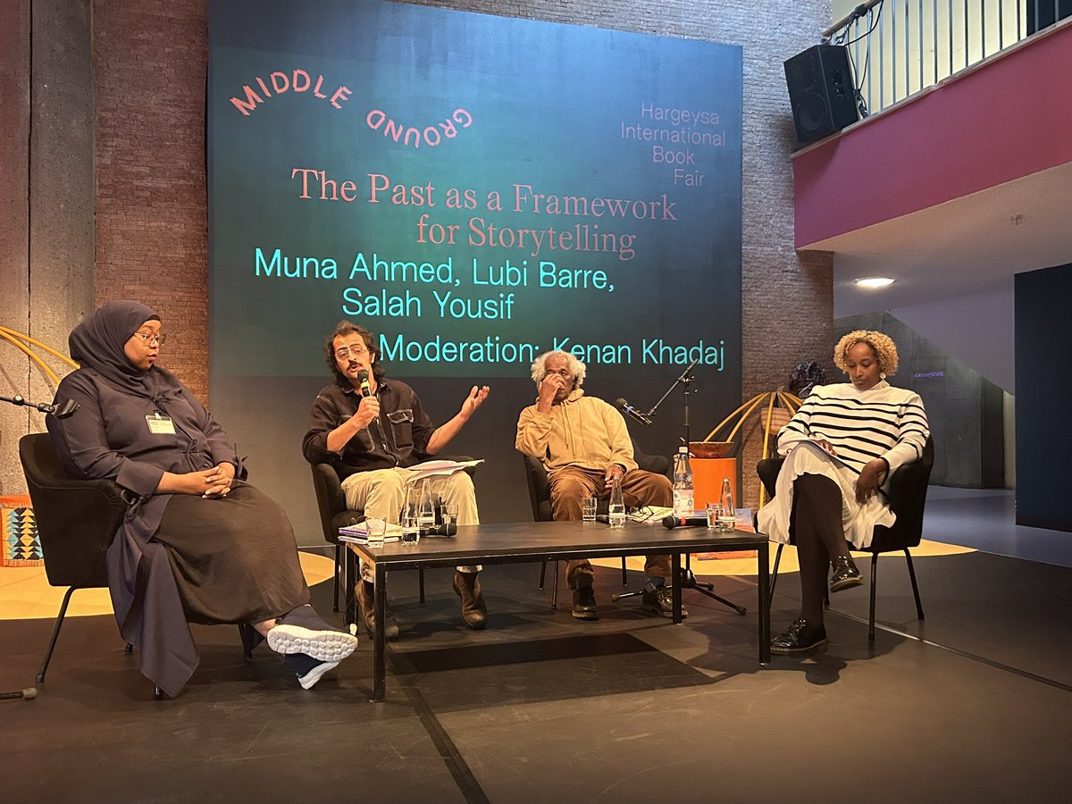 <a href="/HargeysaCC/">Hargeysa Cultural Centre</a> @HKW_Berlin <a href="/hibf/">Hargeysa International Book Fair</a> The second conversation is on the past as a framework for storytelling where our own Muna <a href="/mullaaxo/">Muna Ahmed 💎</a> is sharing her storytelling journey and more. <a href="/hibf/">Hargeysa International Book Fair</a> @HKW_Berlin <a href="/JamaMusse/">Dr. Jama Musse Jama</a> <a href="/africanofilter/">Africanofilter</a>